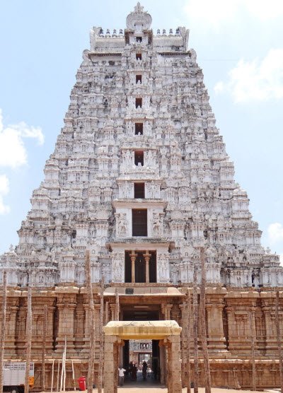 Vellai(White) Gopuram, Tiruchirappalli, Tamil Nadu - Vushii.com